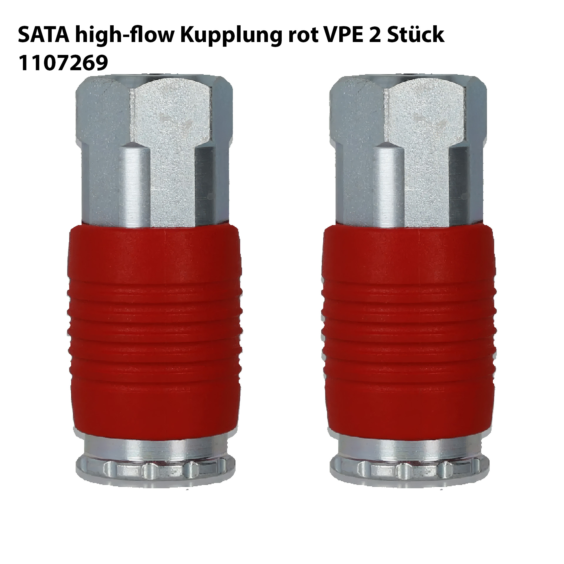 SATA high-flow Kupplung rot 1107269 für SATA Filterbaureihe 500 (VPE 2 Stück)