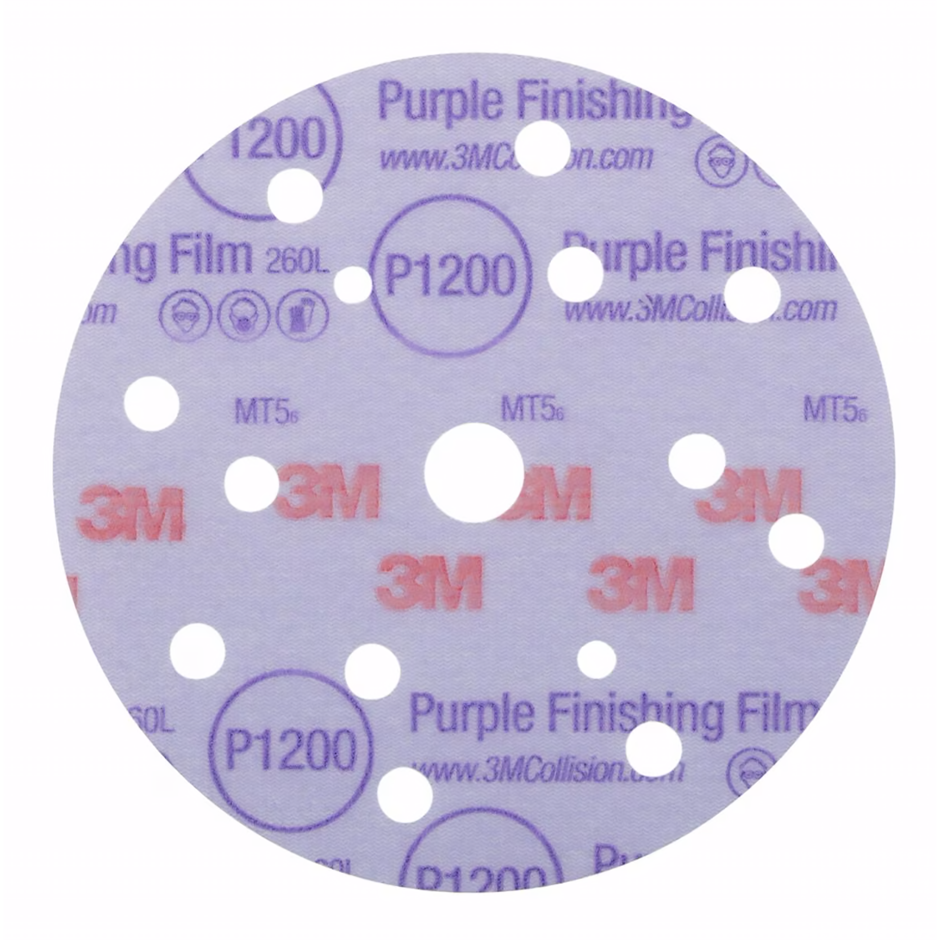 Hookit™ Purple Schleifscheibe 260L+ / 15fach gelocht P1200