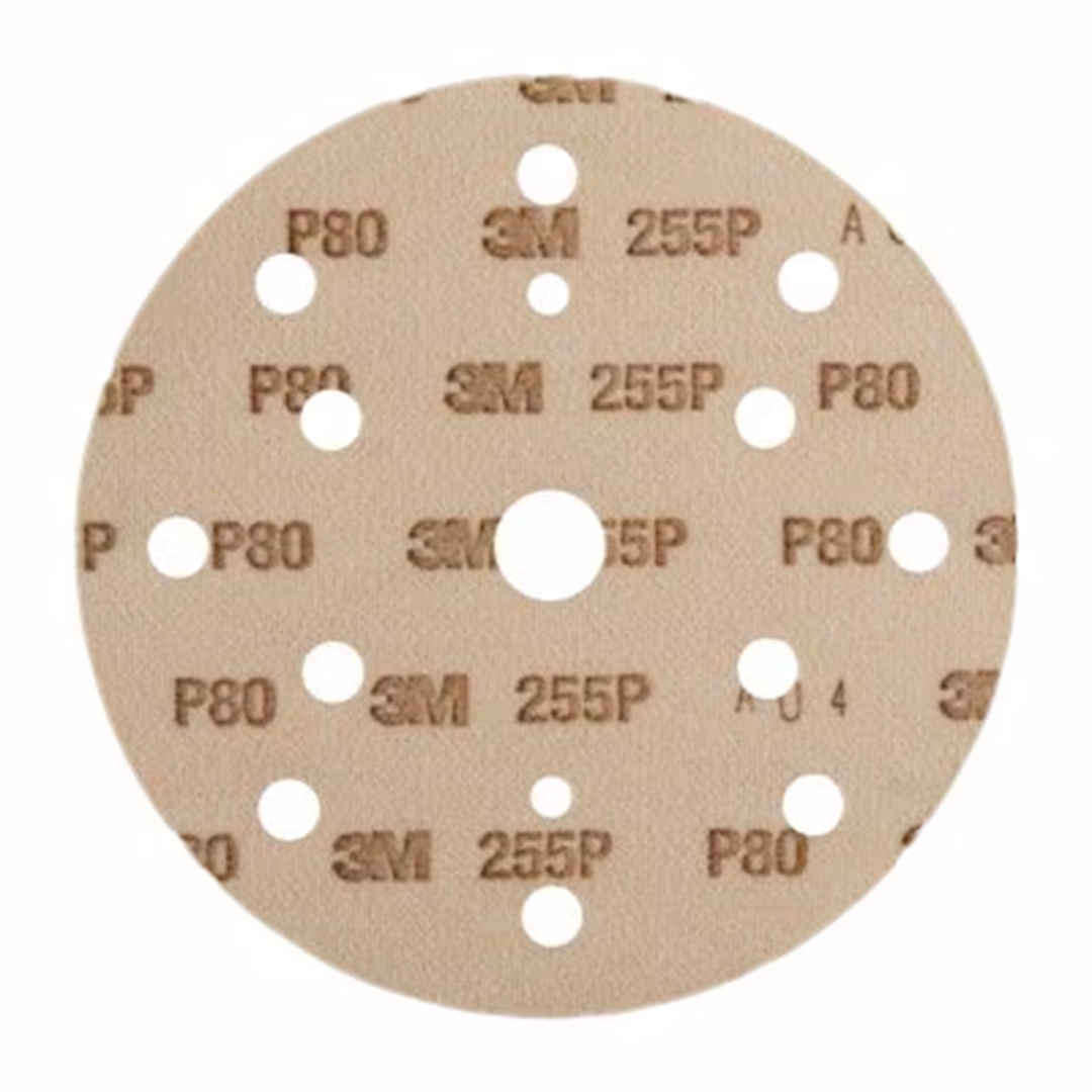 Hookit™ Papierschleifscheiben 255P+ / 15fach gelocht Rückseite